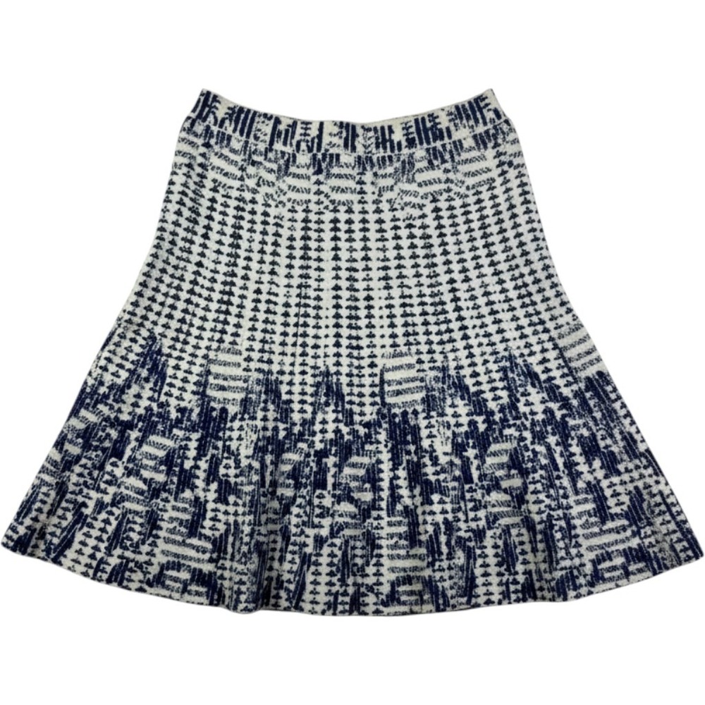 BCBGMAXAZRIA Peyton Skirt Jacquard Knit A-Line Preppy Classic Academia Women S - Picture 1 of 9